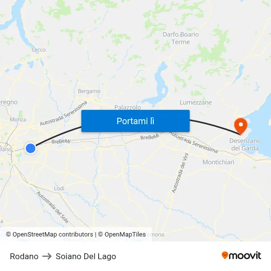 Rodano to Soiano Del Lago map