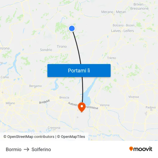 Bormio to Solferino map