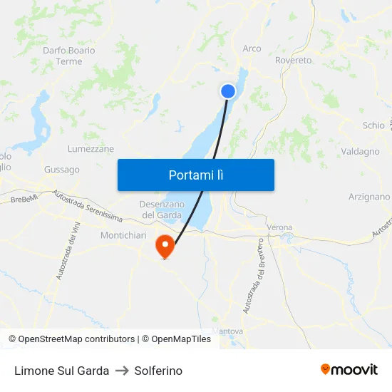 Limone Sul Garda to Solferino map