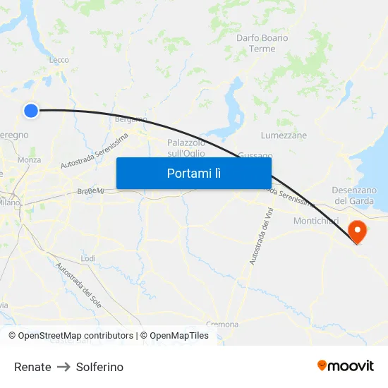 Renate to Solferino map