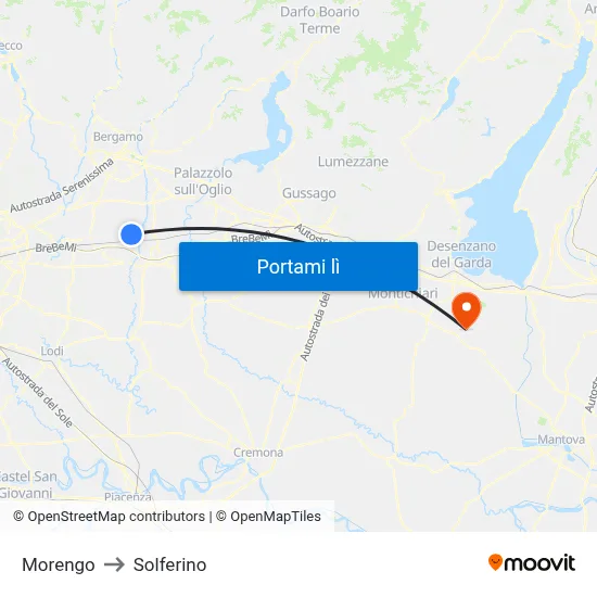 Morengo to Solferino map