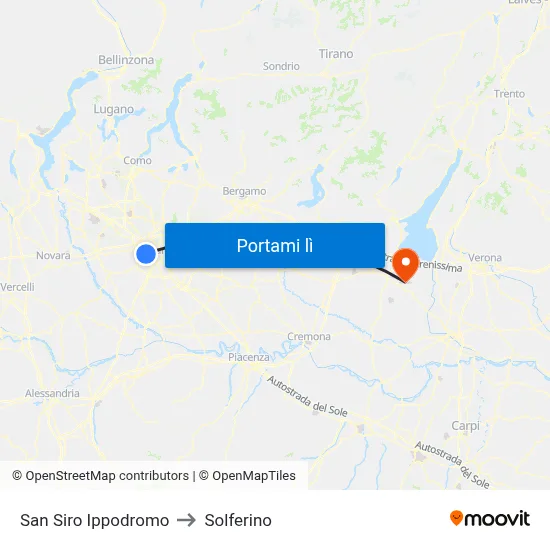 San Siro Ippodromo to Solferino map