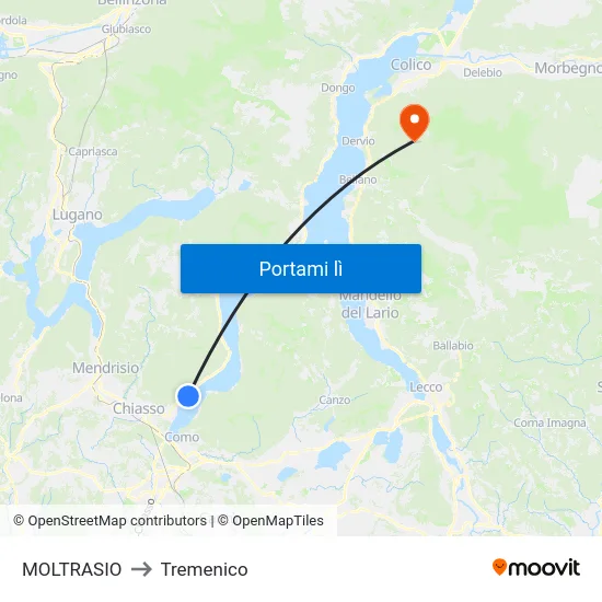 MOLTRASIO to Tremenico map
