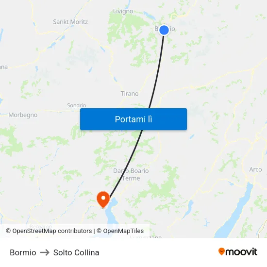 Bormio to Solto Collina map