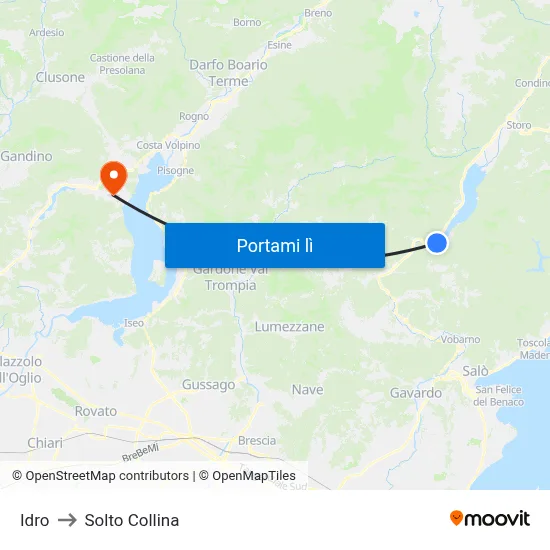 Idro to Solto Collina map