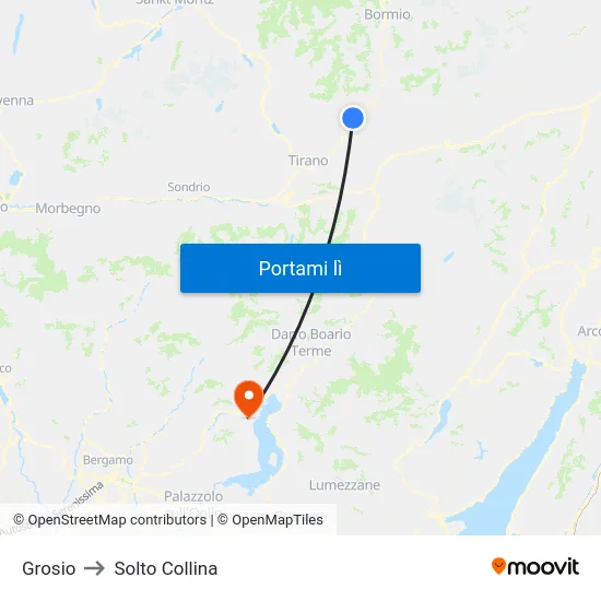 Grosio to Solto Collina map