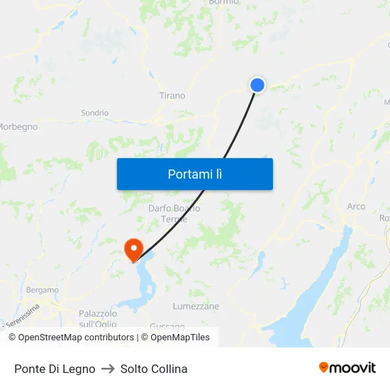 Ponte Di Legno to Solto Collina map