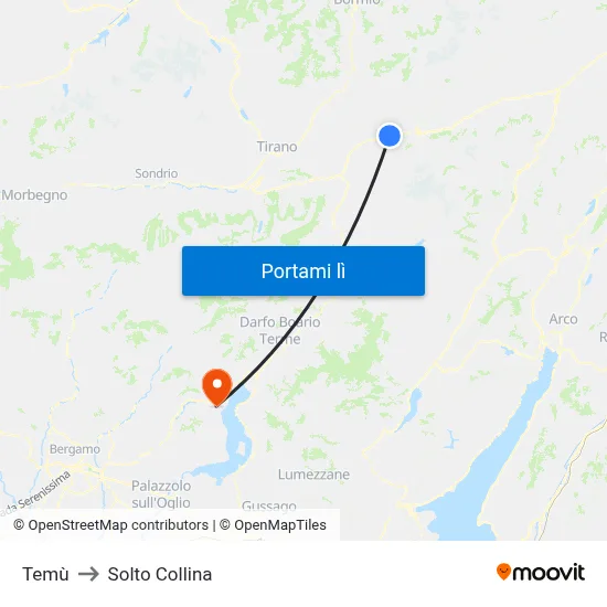 Temù to Solto Collina map