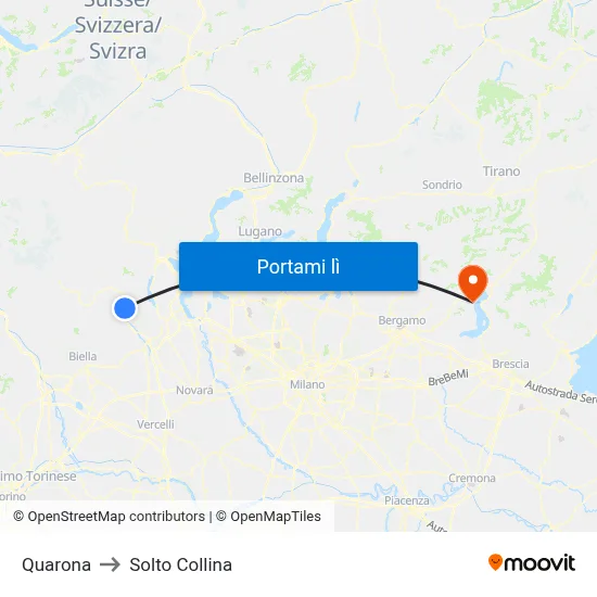 Quarona to Solto Collina map