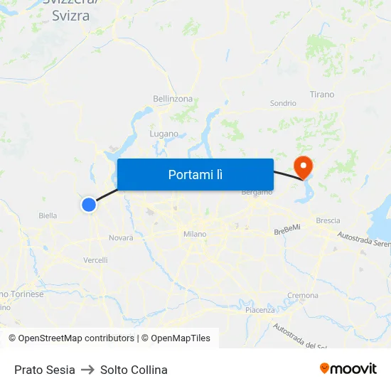 Prato Sesia to Solto Collina map