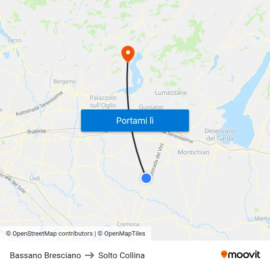 Bassano Bresciano to Solto Collina map