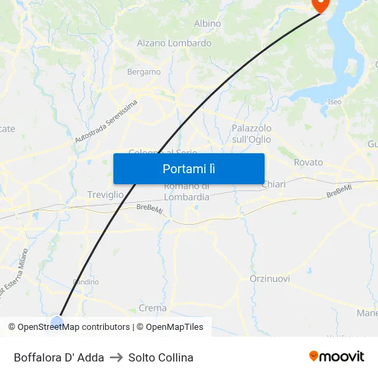 Boffalora D' Adda to Solto Collina map