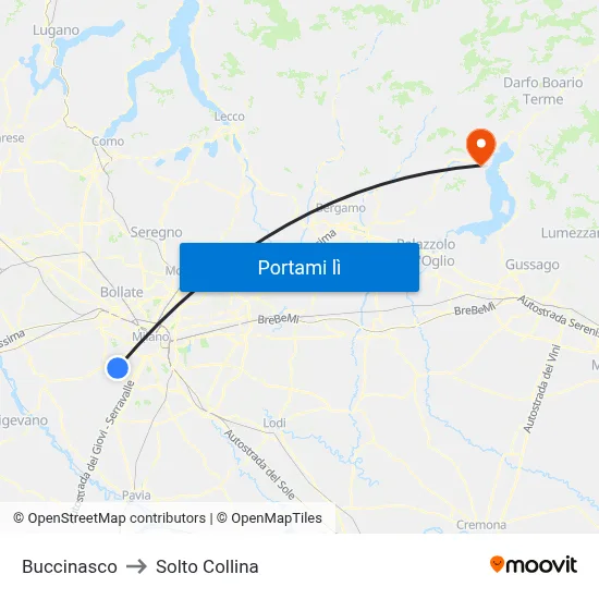 Buccinasco to Solto Collina map