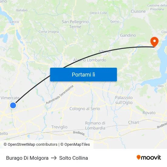 Burago Di Molgora to Solto Collina map