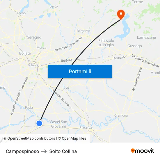 Campospinoso to Solto Collina map