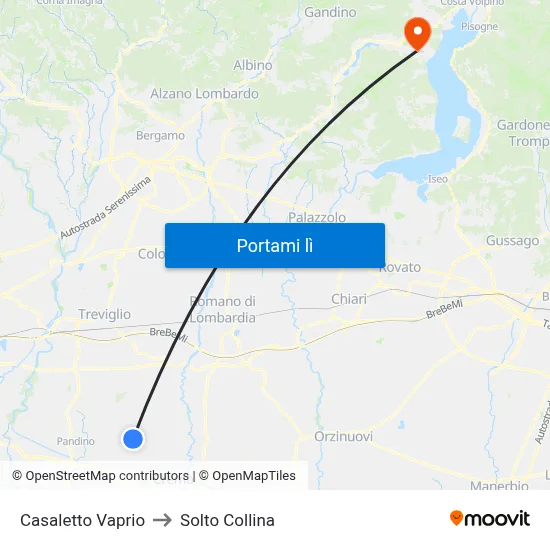 Casaletto Vaprio to Solto Collina map