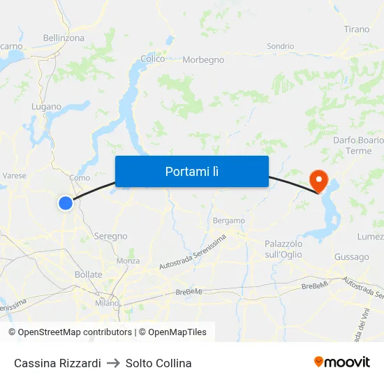 Cassina Rizzardi to Solto Collina map