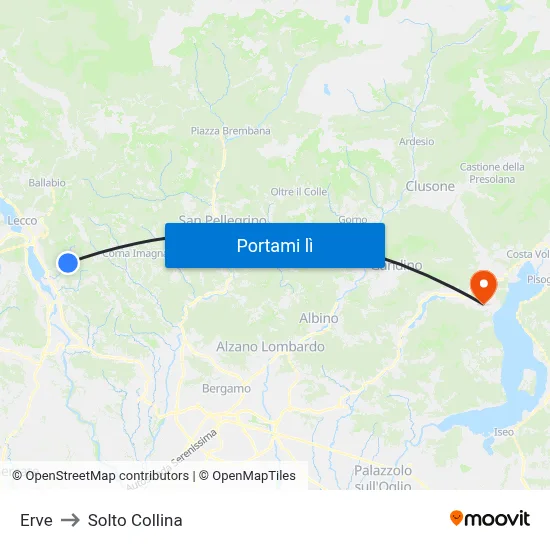 Erve to Solto Collina map