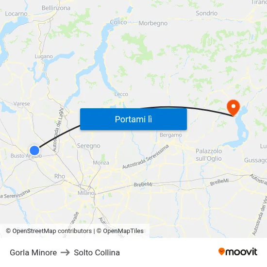 Gorla Minore to Solto Collina map