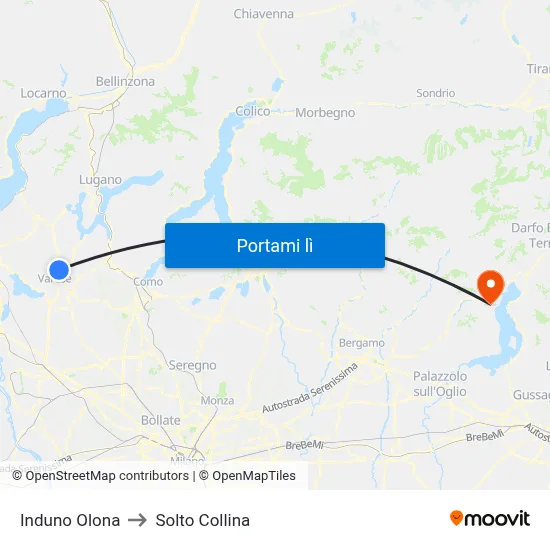Induno Olona to Solto Collina map