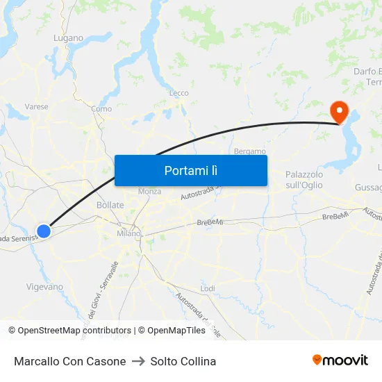 Marcallo Con Casone to Solto Collina map