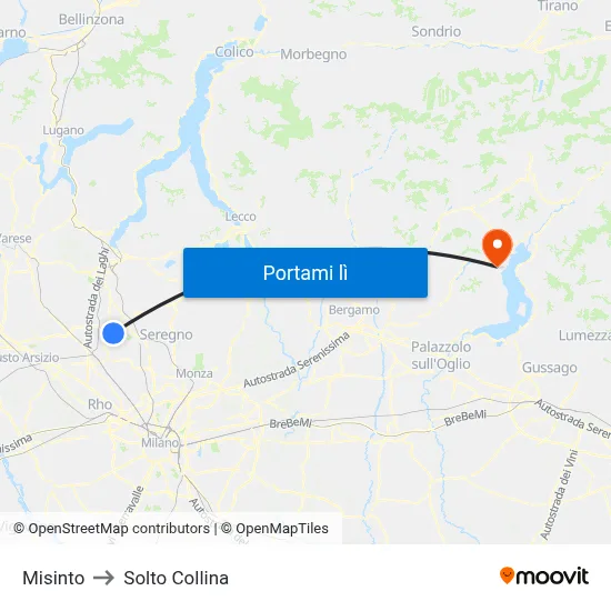 Misinto to Solto Collina map