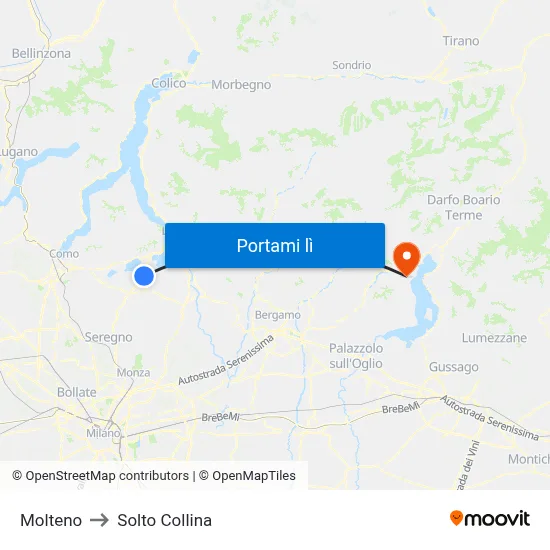 Molteno to Solto Collina map