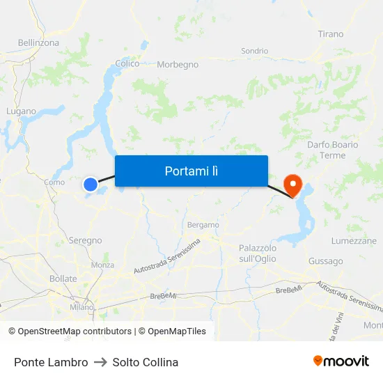 Ponte Lambro to Solto Collina map