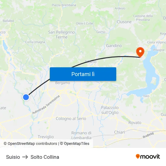 Suisio to Solto Collina map