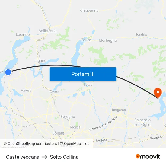 Castelveccana to Solto Collina map