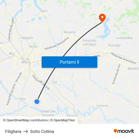 Filighera to Solto Collina map