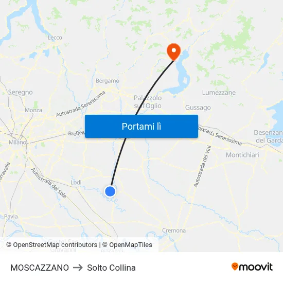 MOSCAZZANO to Solto Collina map