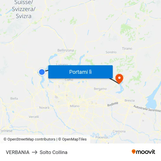 VERBANIA to Solto Collina map