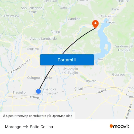 Morengo to Solto Collina map