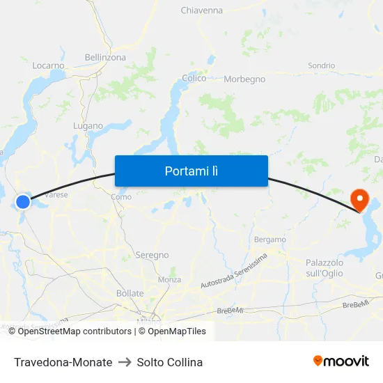 Travedona-Monate to Solto Collina map