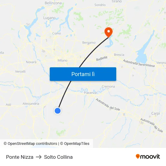 Ponte Nizza to Solto Collina map