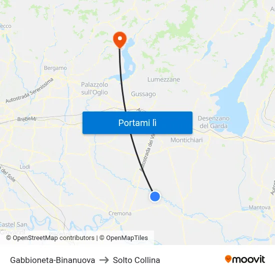 Gabbioneta-Binanuova to Solto Collina map