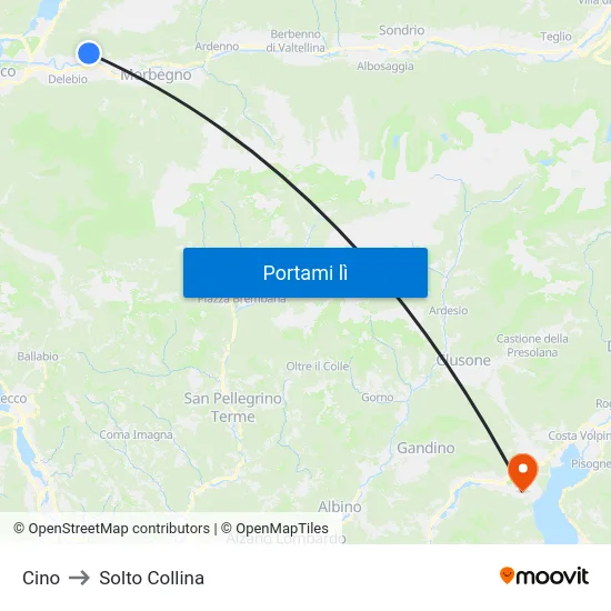 Cino to Solto Collina map