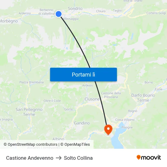 Castione Andevenno to Solto Collina map