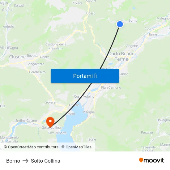 Borno to Solto Collina map