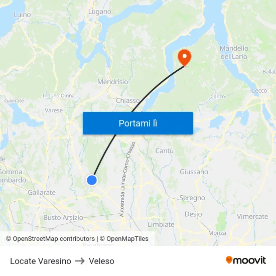Locate Varesino to Veleso map