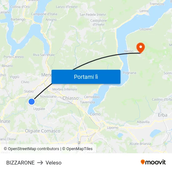 BIZZARONE to Veleso map