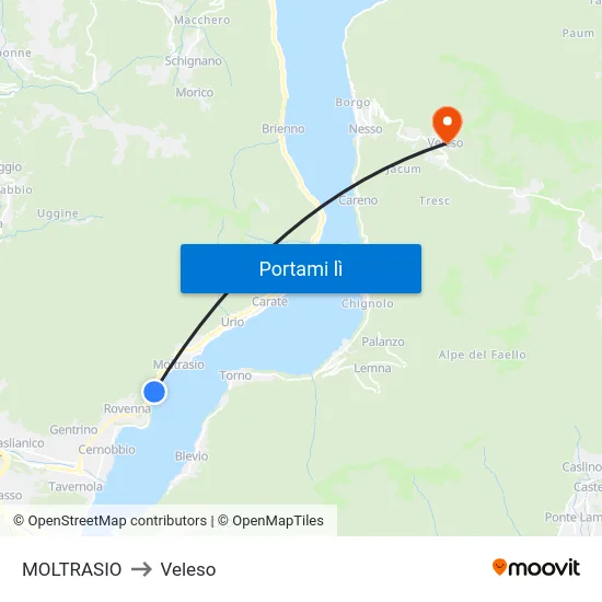 MOLTRASIO to Veleso map