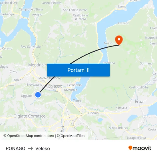 RONAGO to Veleso map