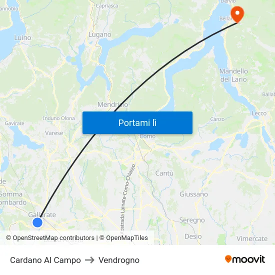 Cardano Al Campo to Vendrogno map