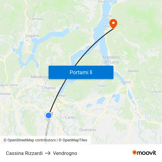 Cassina Rizzardi to Vendrogno map