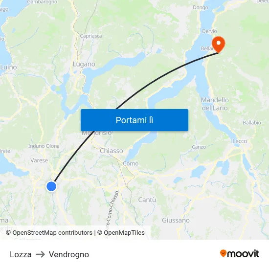 Lozza to Vendrogno map