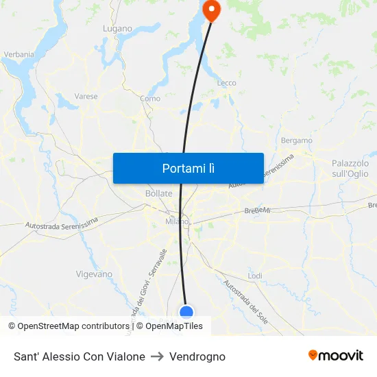 Sant' Alessio Con Vialone to Vendrogno map