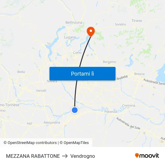 MEZZANA RABATTONE to Vendrogno map