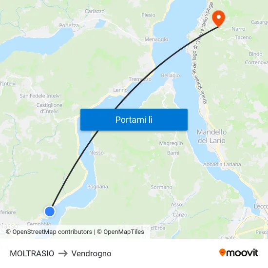 MOLTRASIO to Vendrogno map